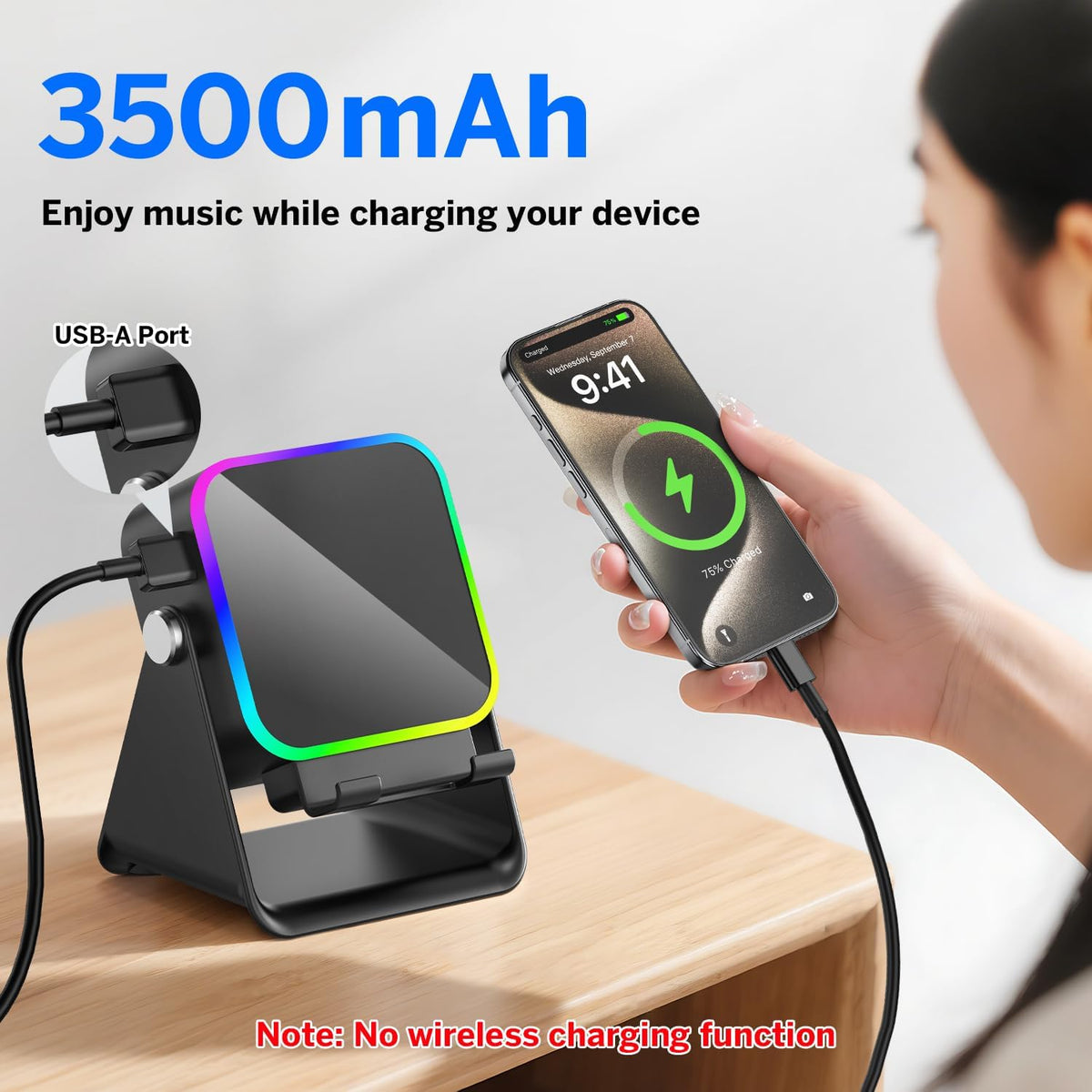 Resona 5-in-1 Wireless Induction Audio Speaker Stand with 360° Adjustment & Ambient Lights