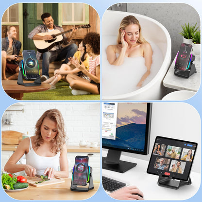 Resona 5-in-1 Wireless Induction Audio Speaker Stand with 360° Adjustment & Ambient Lights