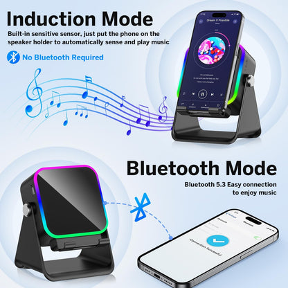Resona 5-in-1 Wireless Induction Audio Speaker Stand with 360° Adjustment & Ambient Lights